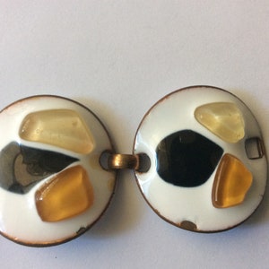 Kay Denning copper enamel earrings, bracelet. Set image 7