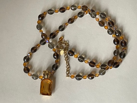 Joan Rivers Topaz Czech glass beaded necklace wit… - image 6