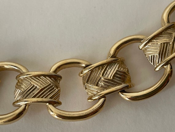 Trifari gold plated modernist, wide, chunky link … - image 5