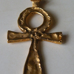 Sterling silver vermeil Ankh pendant. Handmade. image 3