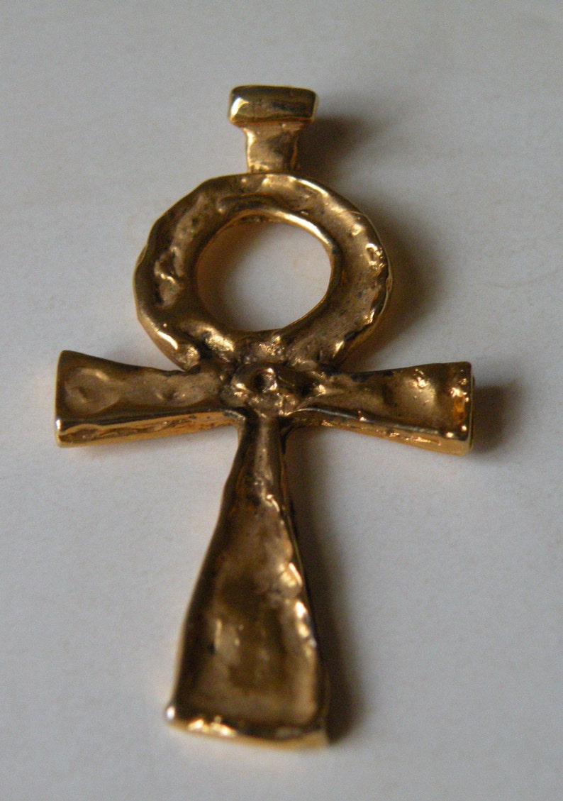 Sterling silver vermeil Ankh pendant. Handmade. image 3