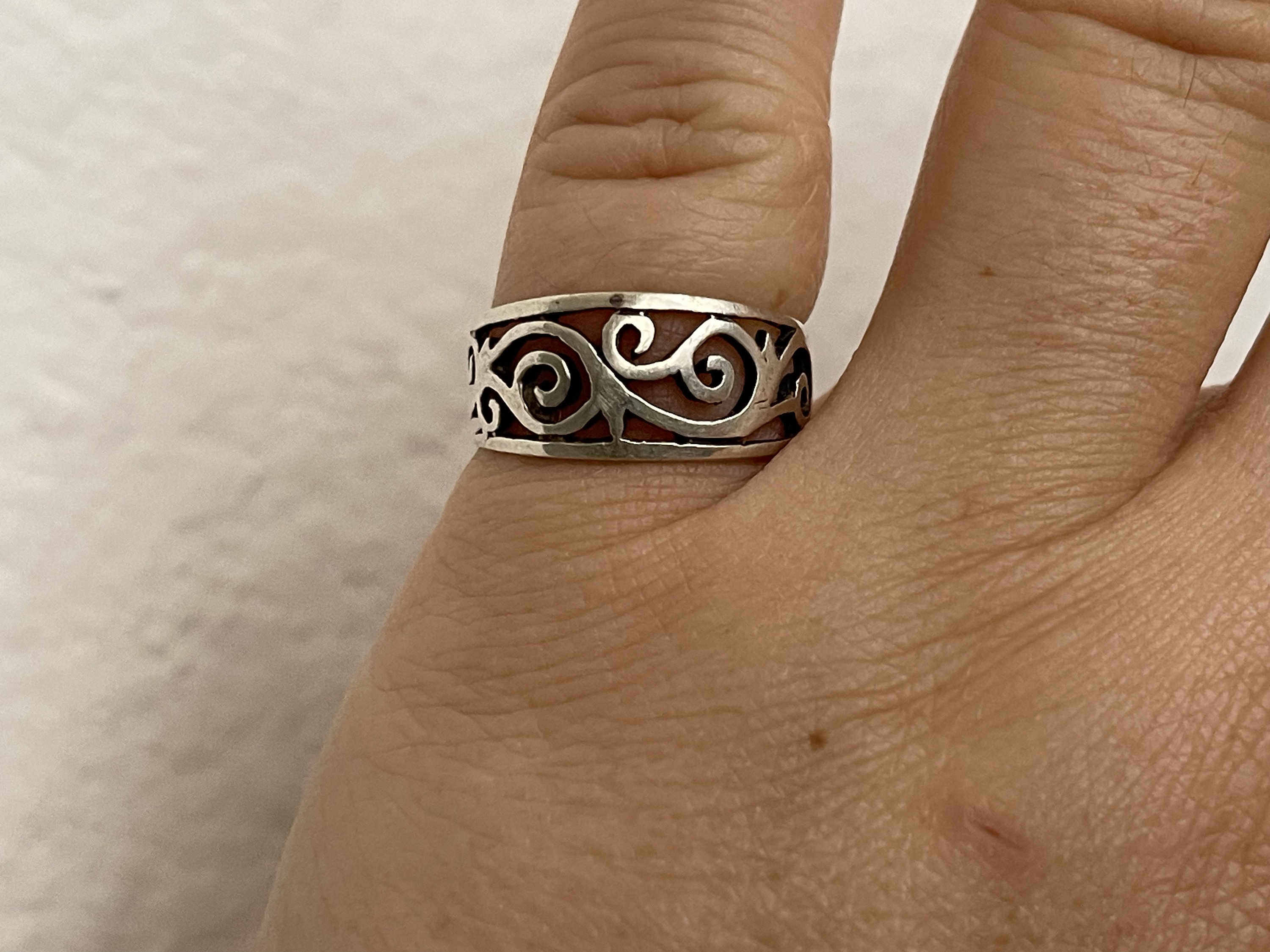 Marsala Sterling Silver 925 Curls, Scroll Ring Size 6 1/2 - Etsy