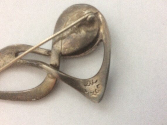 35 Ric Erika Hult de Corral Mexico Taxco gold sheen obsidian sterling silver 925 modernist brooch View 3