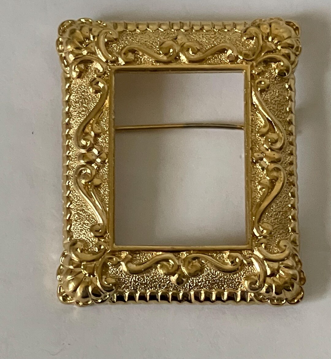 Givenchy Gold Plated Frame Style Brooch. Baroque Picture Frame. - Etsy