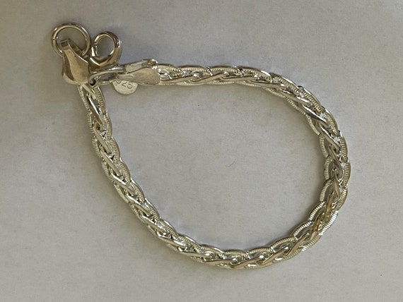 Sterling silver 925 chain bracelet 9". - image 3