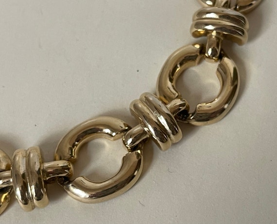 Erwin Pearl Chunky link gold tone chain necklace … - image 3