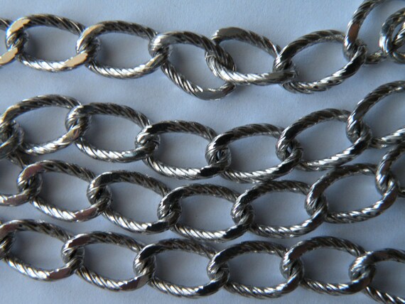 Trifari silver plated chain 60" - image 5