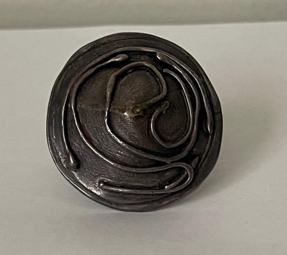Handmade large round dome, swirl ring. Adjustable - image 3