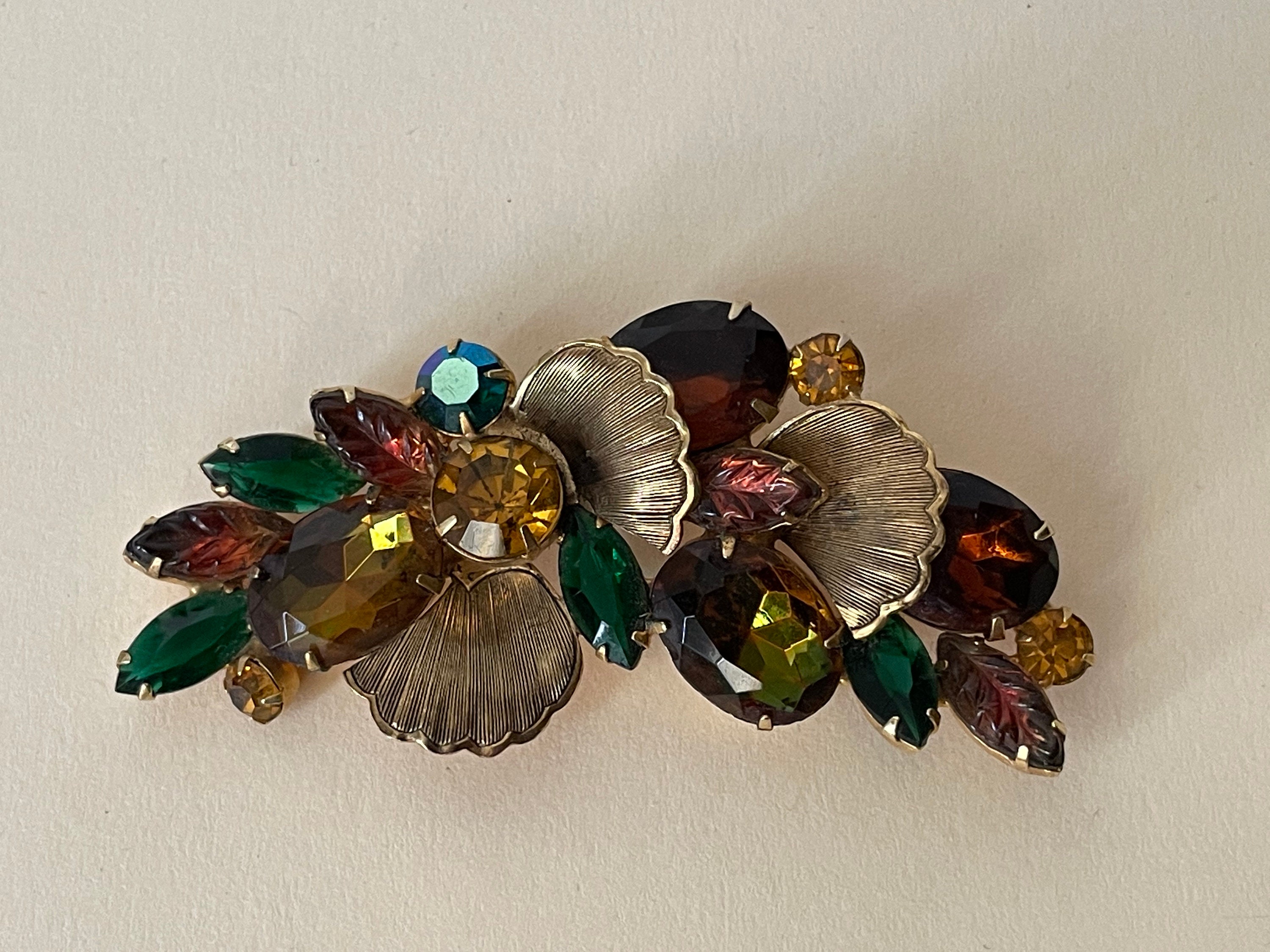 Large Delizza & Elster JULIANA Watermelon Rhinestone, Molded Glass
