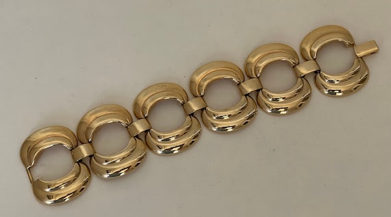 Napier gold plated chunky wide link bracelet - image 1