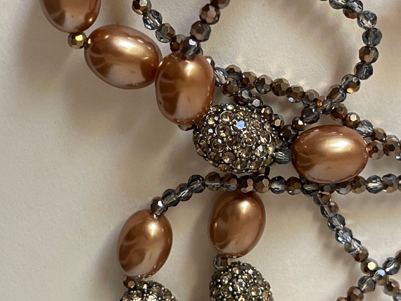 HEIDI DAUS faux pearls  metallic gold, topaz bead… - image 2