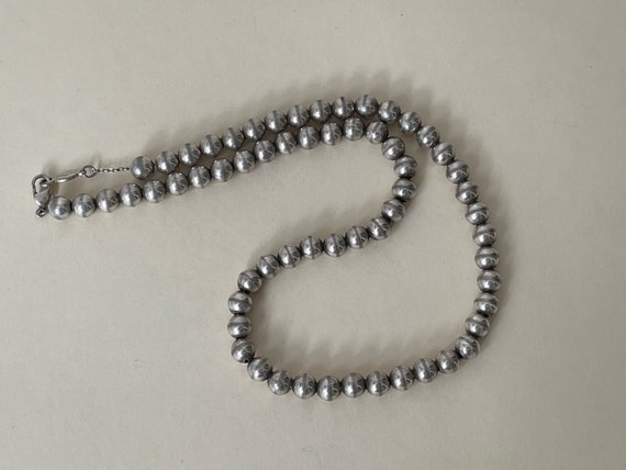 Vintage Napier Silver Tone Link Chain Necklace With Texture 24