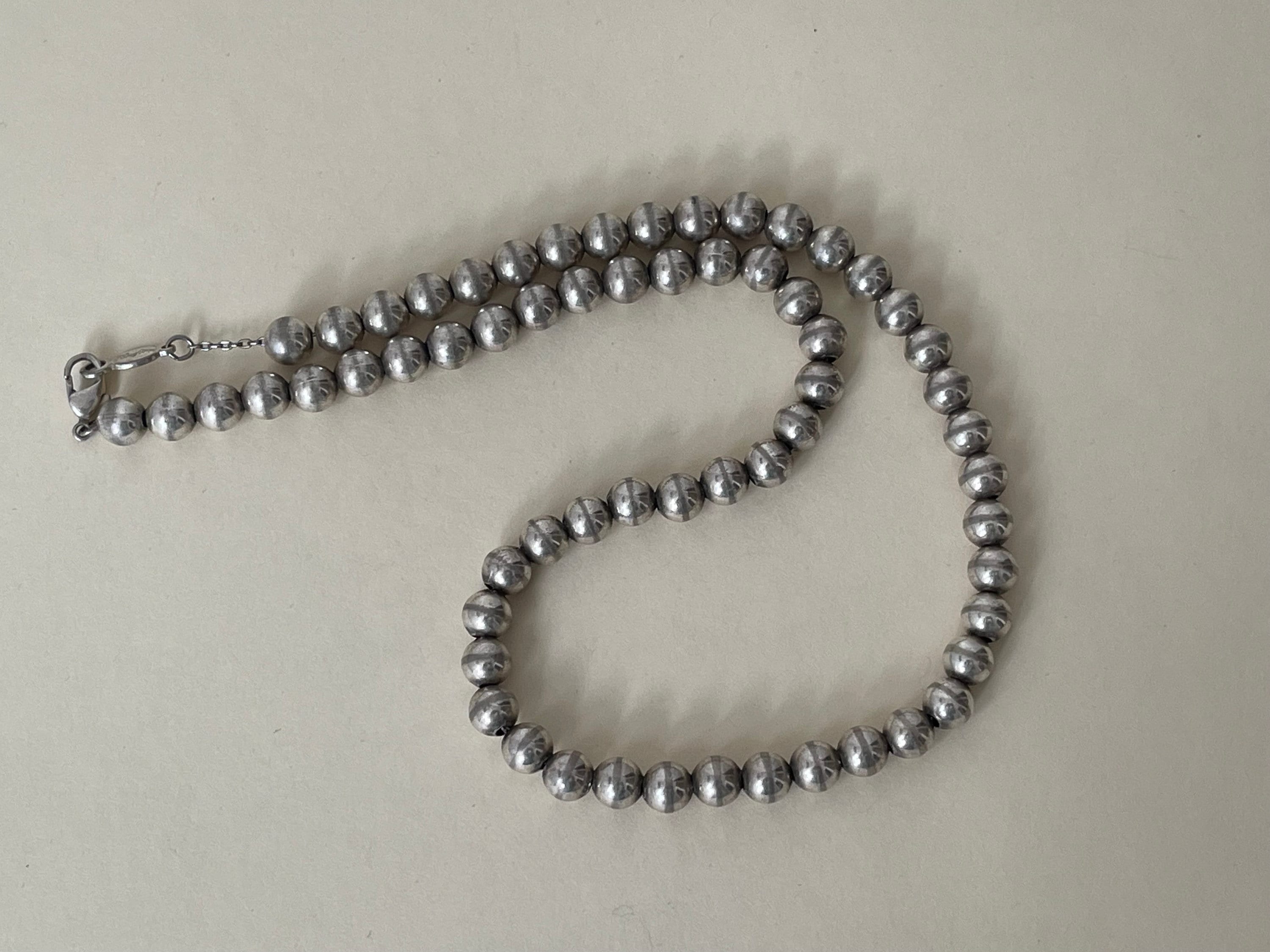 Napier Silver Tone Beaded Necklace, Ball Necklace 20.5