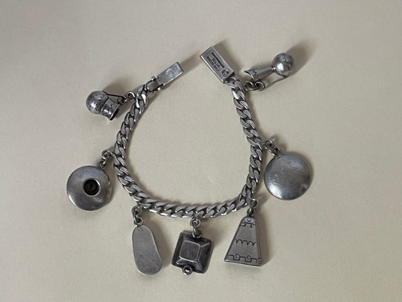 Sterling silver 925  Mexico Charm Bracelet  Eagle… - image 3