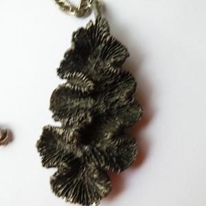 Metzke Pewter pendant. Brutalist Modernist pewter pendant. Coral pendant