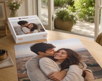 Personalised Photo Puzzle 1000 Pieces, Custom Jigsaw Gift Box, Unique Birthday Gift