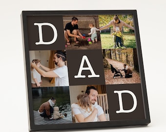 Personalised Father’s Day Photo Collage Frame, Custom Dad Picture Frame, Family Photo Gift for Dad, Fathers Day Keepsake, Gift from Kids