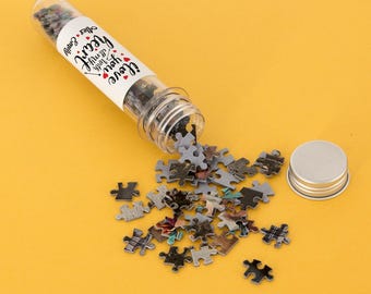 Custom 99 pcs Micro Photo Puzzle in a Tube with Name Personalisation as Anniversary Gift