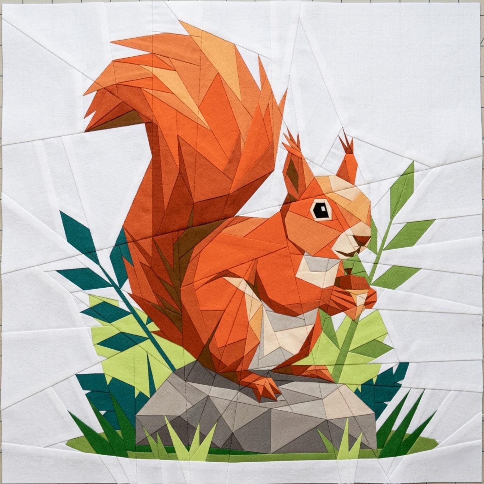 Square Squirrel Pattern Squirrel Modern Quilt Pattern, Squirrel FPP, Foundation Paper Piecing ...