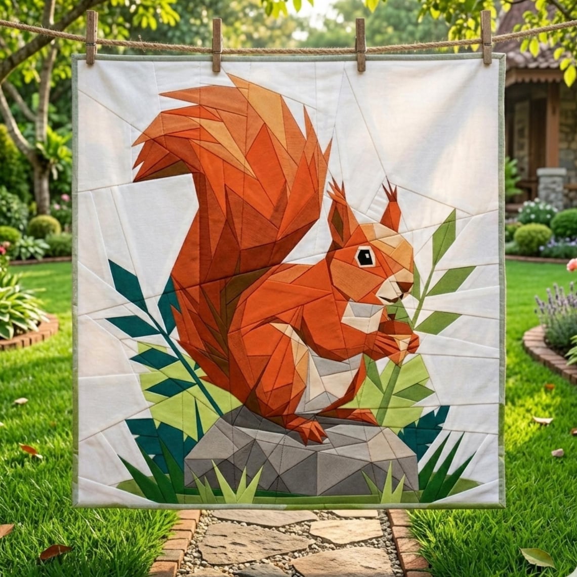 Squirrel Modern Quilt Pattern, Squirrel FPP, Foundation Paper Piecing ...