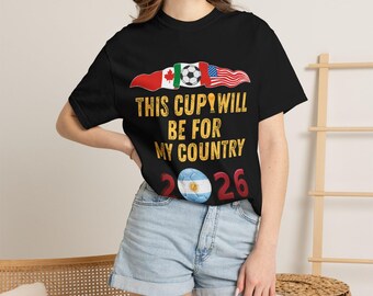 USA Soccer Shirt World Cup 2026 USA Football Fan Game Day Unisex Tee Sports Apparel for Men Women Kids Gift Argentina  Flag Ball T-Shirt