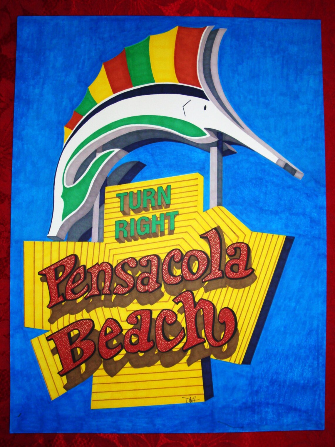 Pensacola Beach Sign Print Etsy