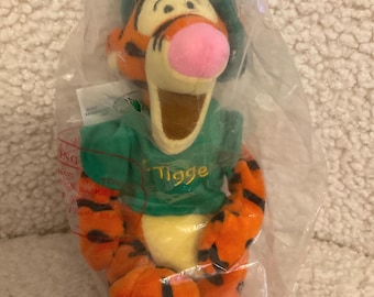 Vintage 1990s The Disney Store Tigger Mini Bean Bag Plush - Winnie The Pooh Collectible, New In Bag with Tags (NWT)