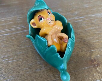 Vintage 1990s Disneyland Main Street Exclusive Baby Simba Ceramic Figurine
