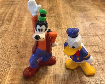 Retro 90s Disney Goofy & Donald Figures, Disneyland Park Souvenirs