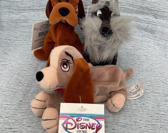 Vintage 1990s Disney Store "Lady and the Tramp" Mini Bean Bags