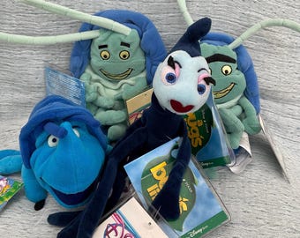 Vintage 90s Disney A Bug’s Life Mini Bean Bags - NWT - Rare Pixar Characters