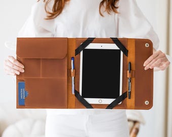 Funda de cuero genuino para iPad, funda para tableta, funda de cuero para iPad de 11 pulgadas, funda personalizada para iPad con portalápices, funda para iPad Pro de 12,9 pulgadas (2020)