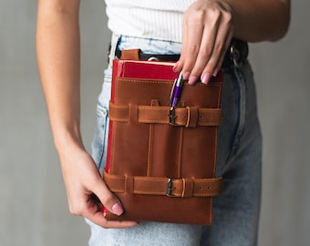 Porta-livros para cinto, Porta-livros em couro legítimo para cinto, Bolsa para livros de cinto, Porta-livros para cosplay, Cinto para livros de LARP, Porta-livros para LARP, Estojo para livros personalizado