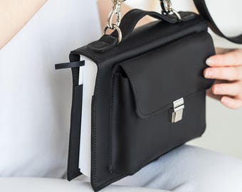 Lederne Bibeltasche, Schwarze Bibelhülle, A5 Bibelhülle, Große Bibelbuchtasche, Crossbody Bibeltasche, Bibeltragetasche, Bibelhalter Leder