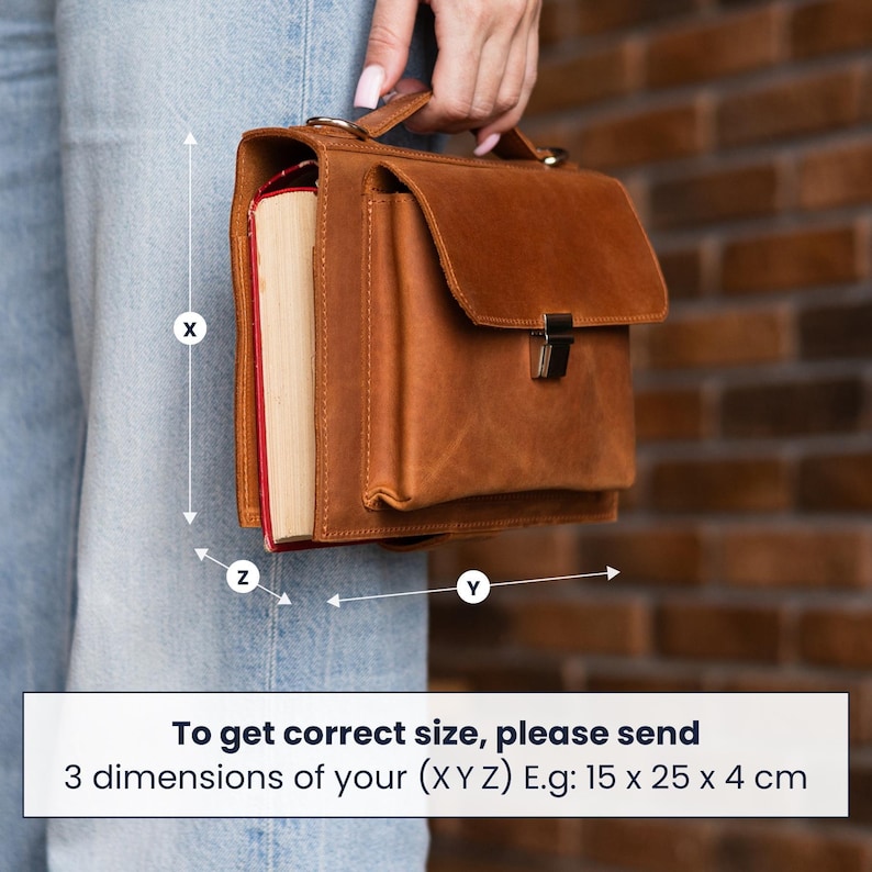Bolsa de ombro para livros, capa para livros em couro genuíno com alça, bolsa de couro para livros com bolso, bolsa transversal para livros, bolsa porta-livros em couro imagem 4