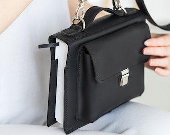 Black book covers, Book cover with handle, A5 book cover, Leather book bag with pocket, Black book bags, Book reader gift, Book carrier
