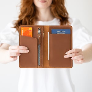 Cartera para chequera de mujer, Funda para chequera de cuero genuino para mujer, Fundas para chequera personalizadas, Estuche para chequera, Porta chequera grabado