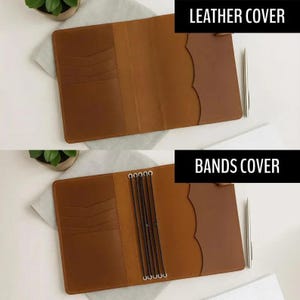 A5 journal cover, Genuine leather journal cover with pen holder, Travelers journal cover a5,Custom journal cover gift,Handmade journal cover image 8