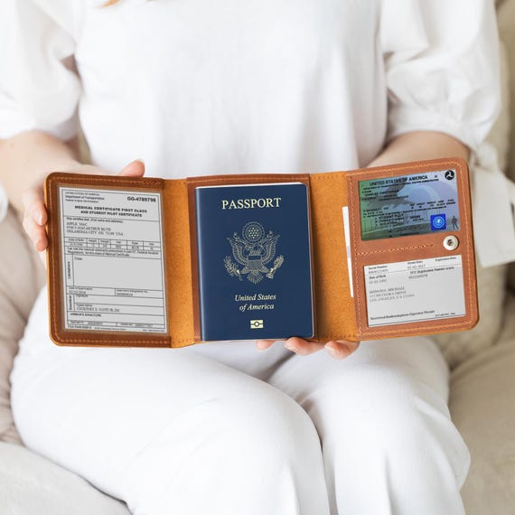 Pilot license holder, Pilot document holder personalized, Pilot passport wallet, Pilot passport holder, Custom pilot document wallet