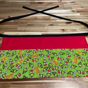 Christmas inspired Half aprons with pockets. Teacher, Vendor, Server, etc.