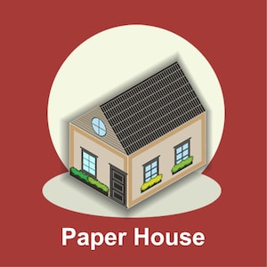 Paper House Template – Beige Printable PDF for DIY Mini House Craft