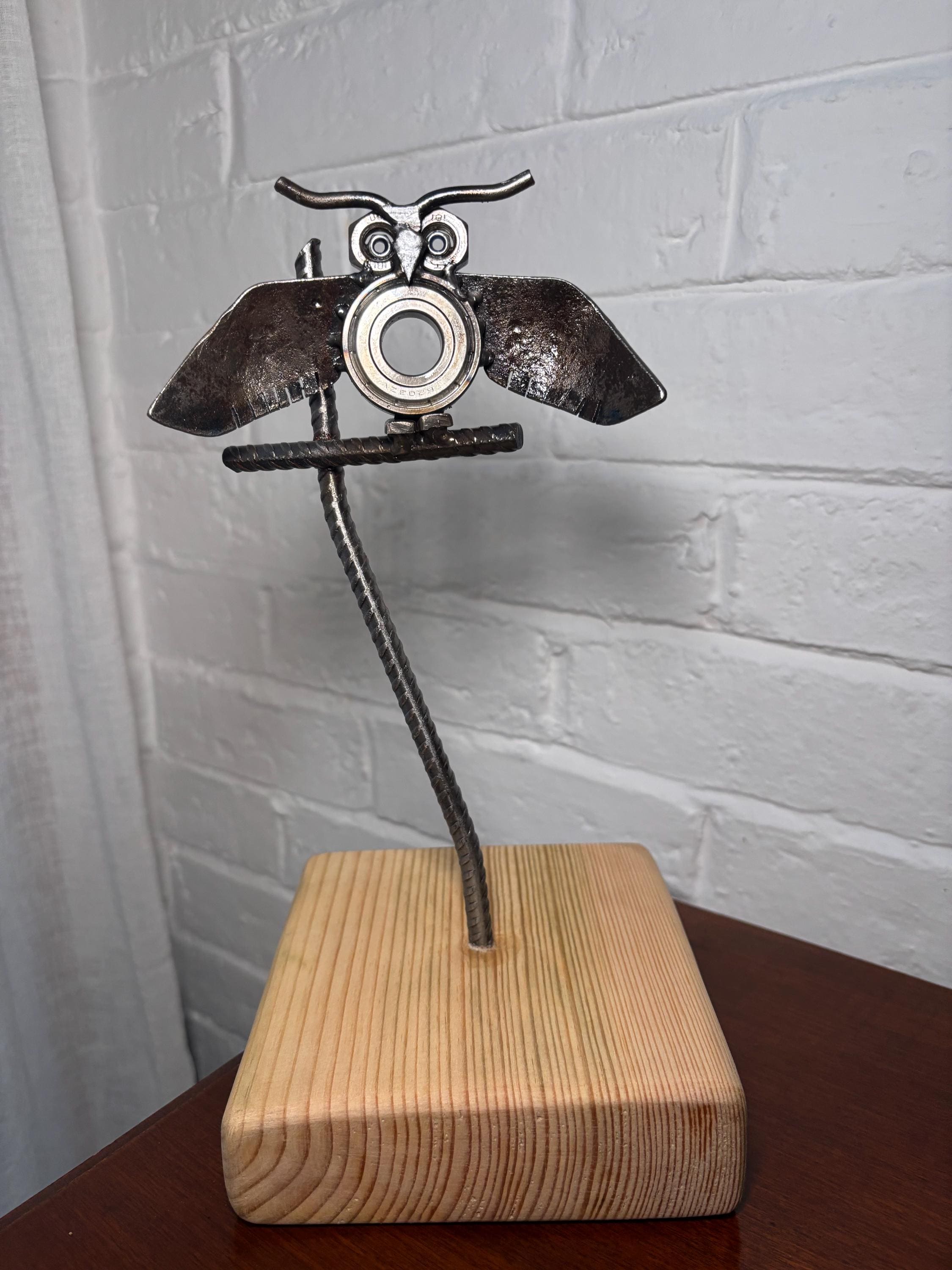 100% Recycled Metal Owl Sculpture