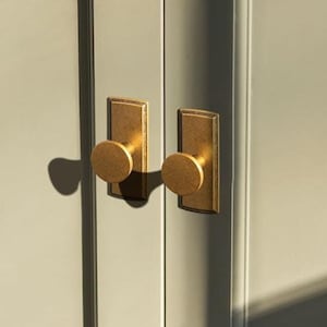 Brass Cabinet Knob/with Back Plate Solid Wardrobe Knobs/Mid-century Brass Hardware/drawer knobs/Antique Bronze Drawer Knobs