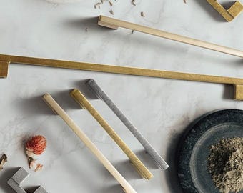 Aged Bronze Cabinet Handle/Straight Flat Bar Handles/