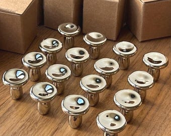 Bright Nickel Cute Cabinet Pulls/Solid brass pull/Decorative Cabinet Pulls/mushroom knobs/Cabinet handle/Unique home accessories