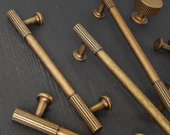 Striped Antique Brass Cabinet Handle/Antique Bronze Dresser Pulls and knobs/Antique Bronze Dresser Pull knob/cabinet hardware