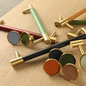Sewn Leather Handles--Leather Drawer pulls Cabinet Leather Handle-oval Handles Cupboard pulls Kitchen pul