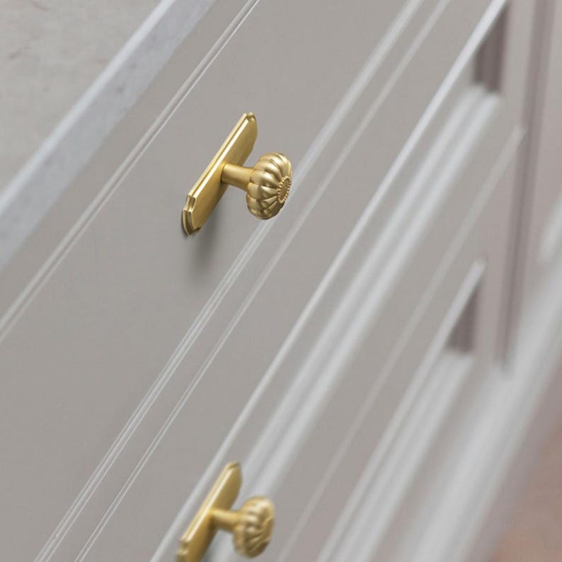 Classic Vintage door knob/Vintage knob backplates /Floral Aged Brass Cabinet Knobs/Drawer Knob/ Dresser Pull Knob Handle/Kitchen Knob image 7