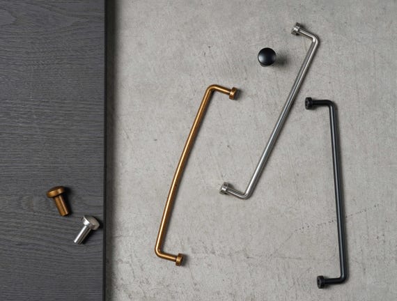 Matte Black Modern Kitchen Cabinet Handles/simple and high-end long handle/Slender Metallic Gold handle pull knobs/Zinc Alloy Drawer Pull