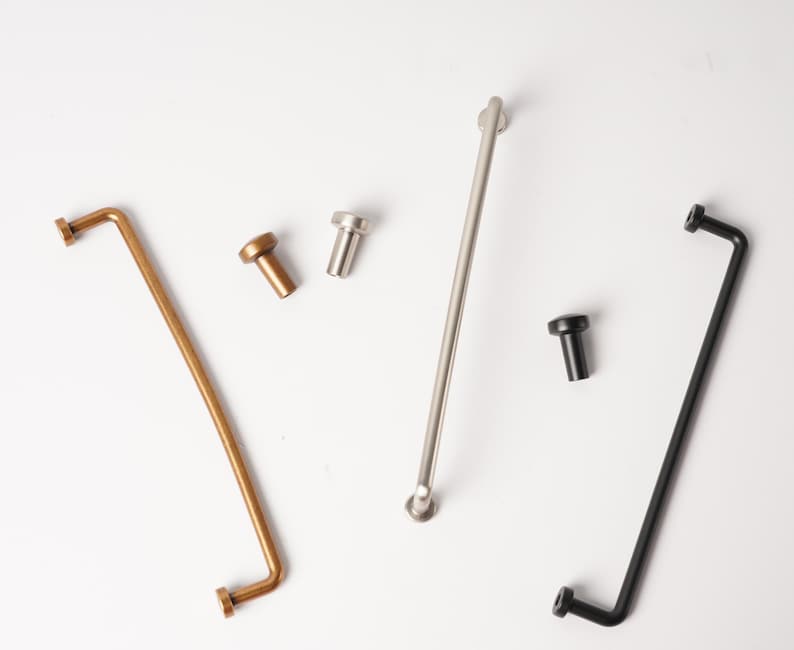 Matte Black Modern Kitchen Cabinet Handles/simple and high-end long handle/Slender Metallic Gold handle pull knobs/Zinc Alloy Drawer Pull image 5